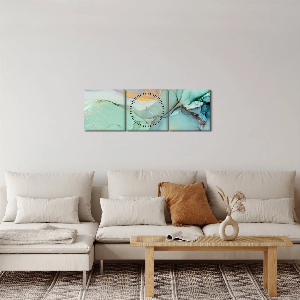 Tablou abstract (cu ceas) (90x30 cm)