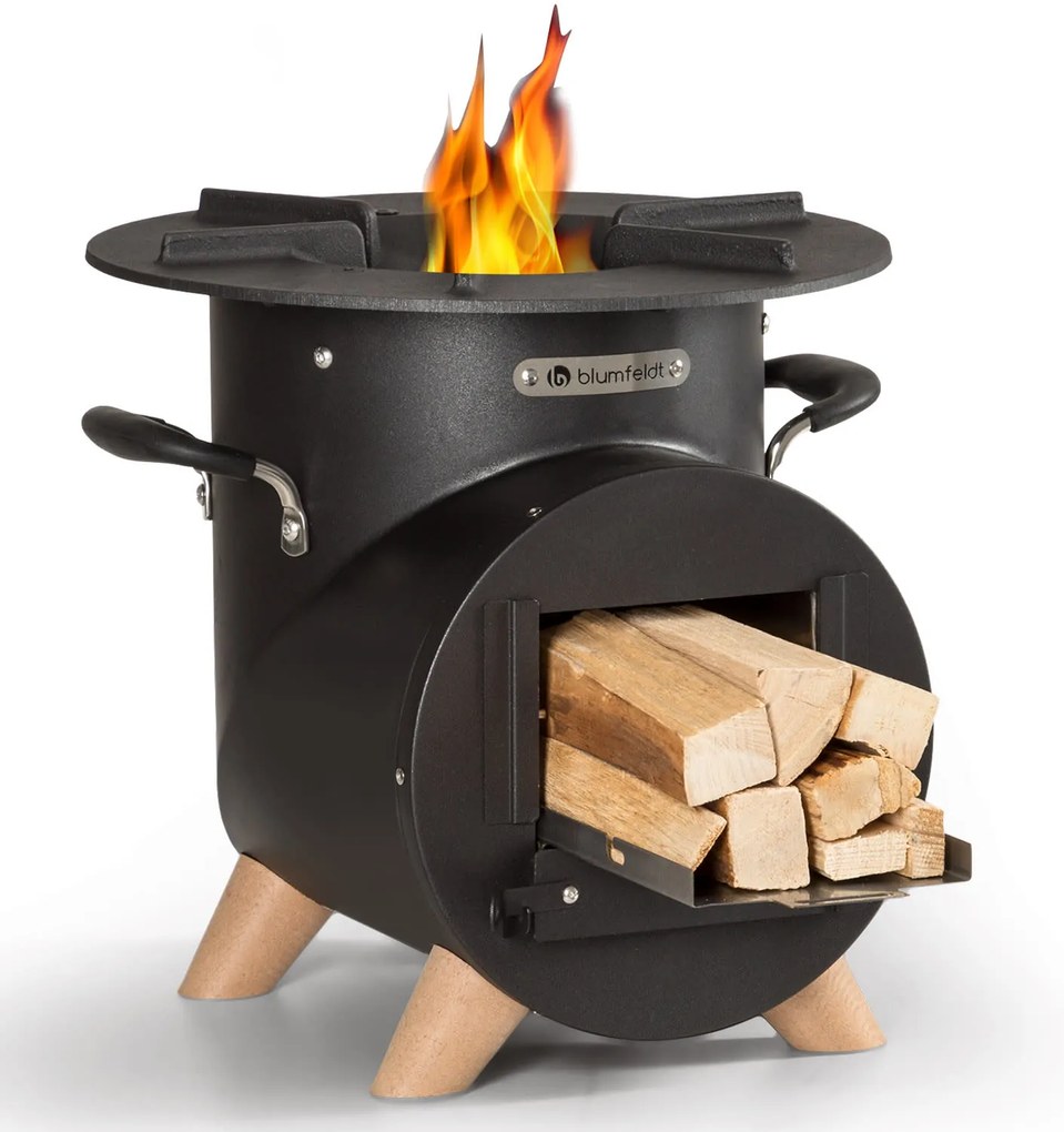 Blumfeldt Oshima Rocket Stove Sobă de camping prietenoasă cu mediul înconjurător oțel mobil