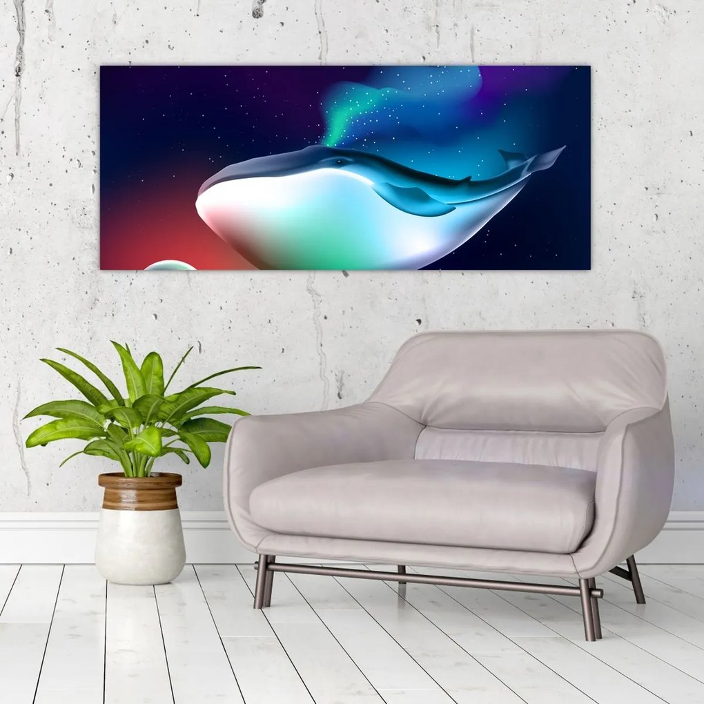 Tablou - O balenă în spațiu (120x50 cm)