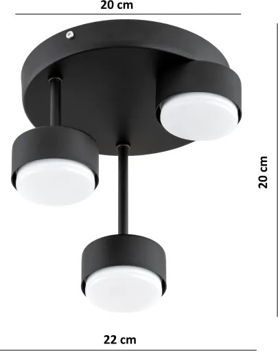 Brilagi - Lustra aplicată LED RGB dimabilă MONO 3xGX53/14W/230V Wi-Fi Tuya neagră