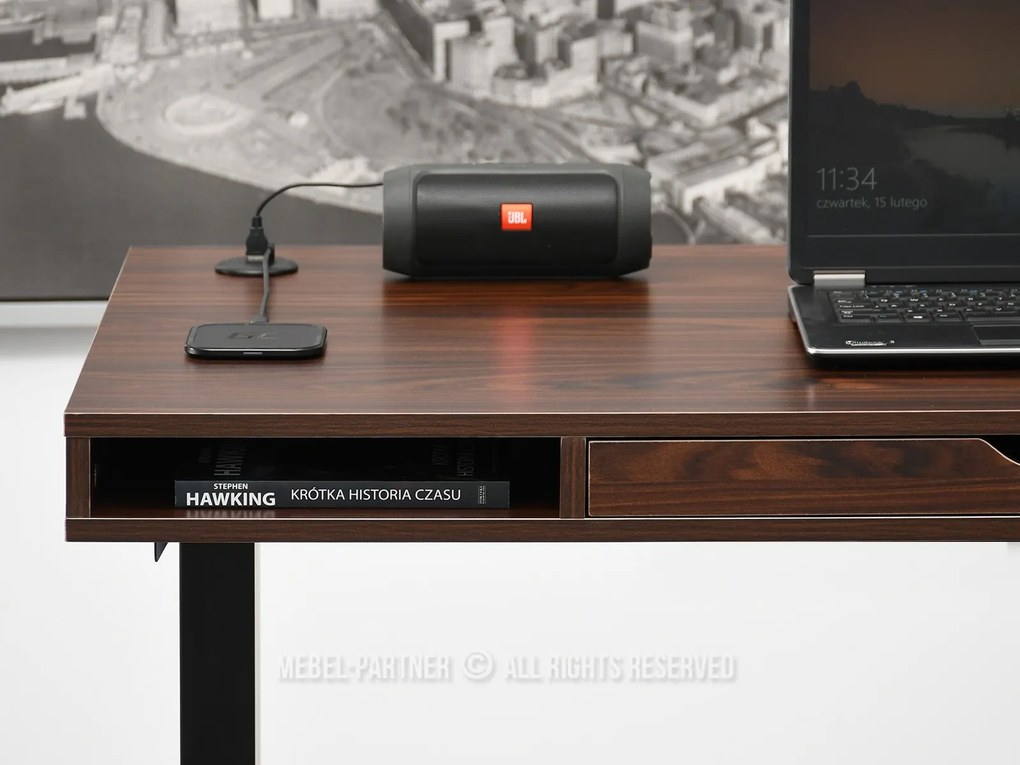 Masă PC Osto 120 (nuc + alb). 1109829