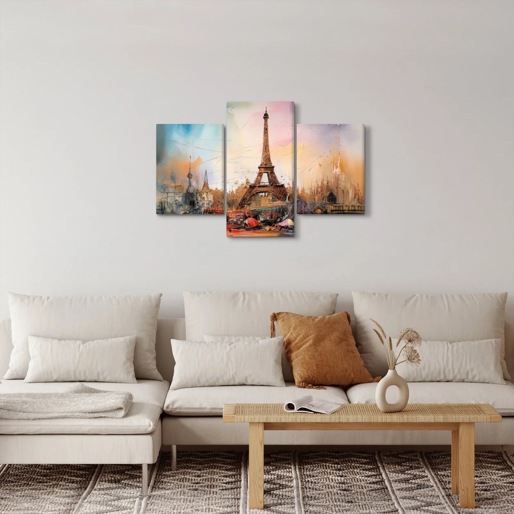 Tablou - Pictură a Turnului Eiffel (90x60 cm)