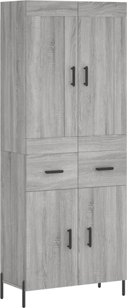 vidaXL Dulap înalt, gri sonoma, 69,5x34x180 cm, lemn compozit