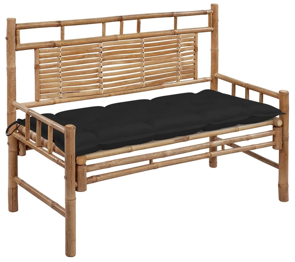 vidaXL Bancă de grădină cu pernă, 120 cm, bambus