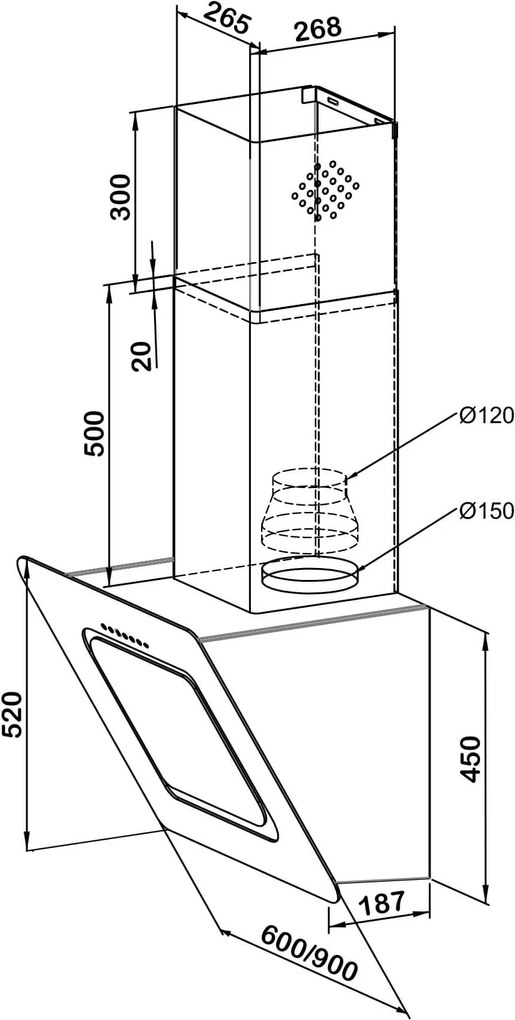 Hota KUGERR D8 - 90cm Neagra, Putere Absorbtie 983 mc/h, Sticla, Neagra - Aspirator, Decorativa, Puternica, Silentioasa, cu Telecomanda, de Perete