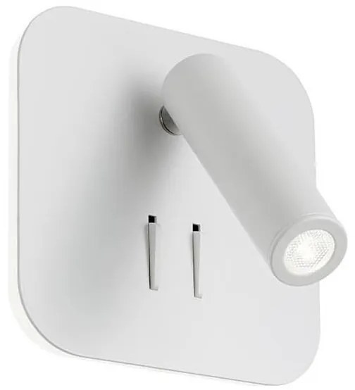 Redo 01-1491 - Aplica de perete LED QUDA, 6W/230V + 3W (CRI 90), cu USB, albă