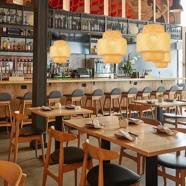 Lustră pe cablu Immax 08267L HILO 1xE27/40W/230V d. 38 cm bambus