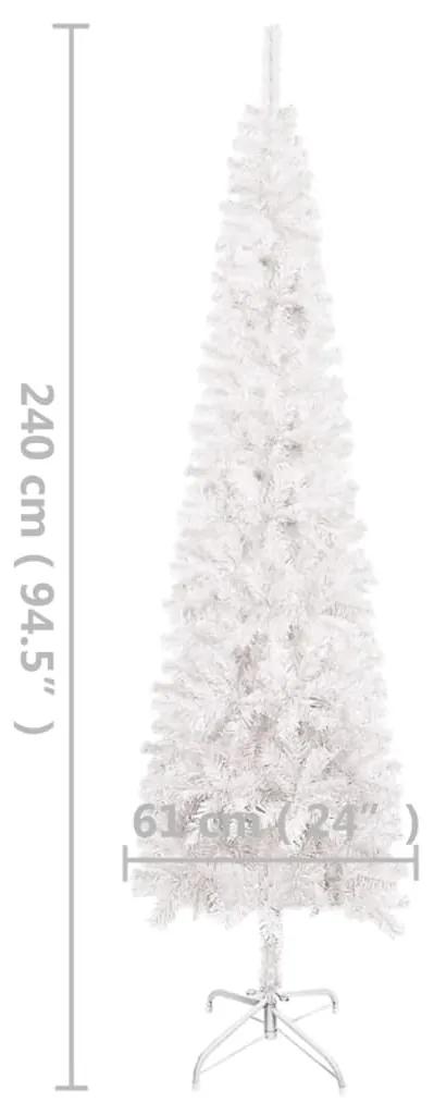 Brad de Craciun subtire cu LED-uri, alb, 240 cm 1, Alb, 240 cm