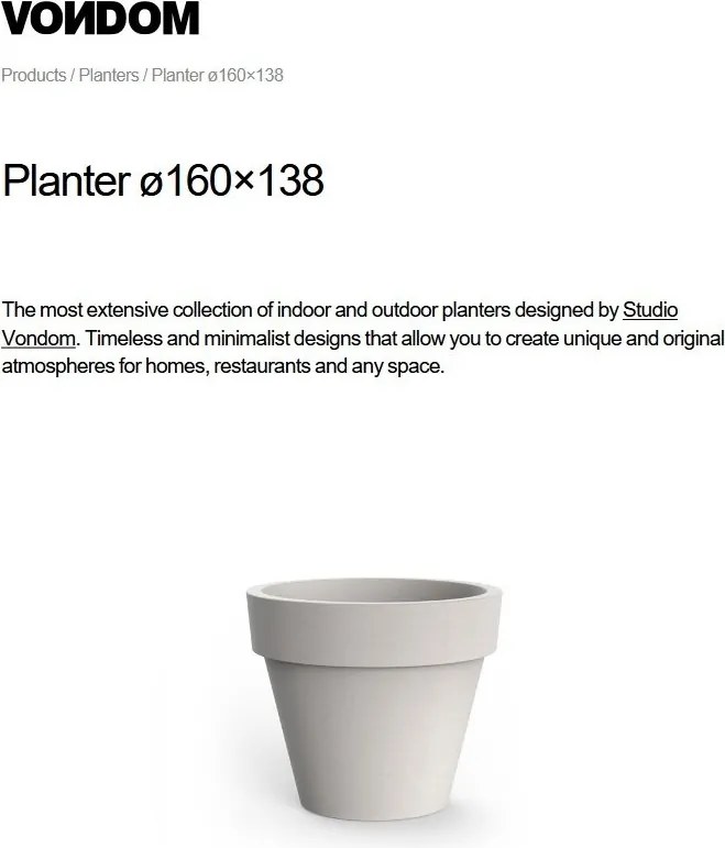 Ghiveci plante design decorativ exterior/interior MACETA PLANTER 160×138cm