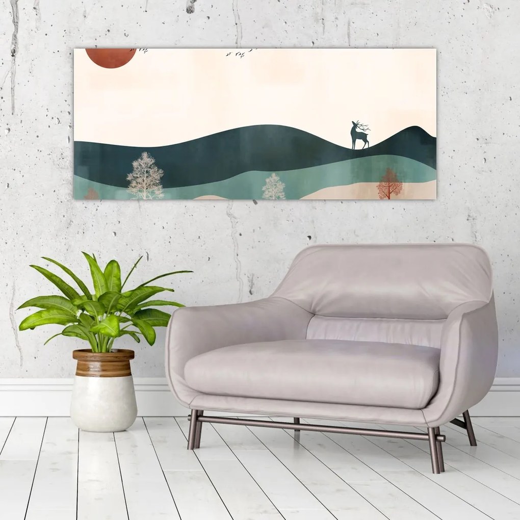 Tablou - Peisaj ilustrat (120x50 cm)