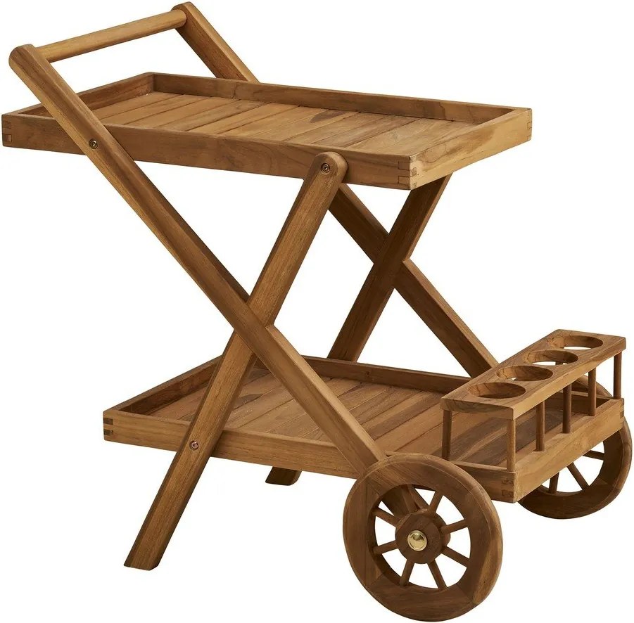 Măsuță de servire cu roți din lemn masiv 50x86 cm Pasaku – House Nordic