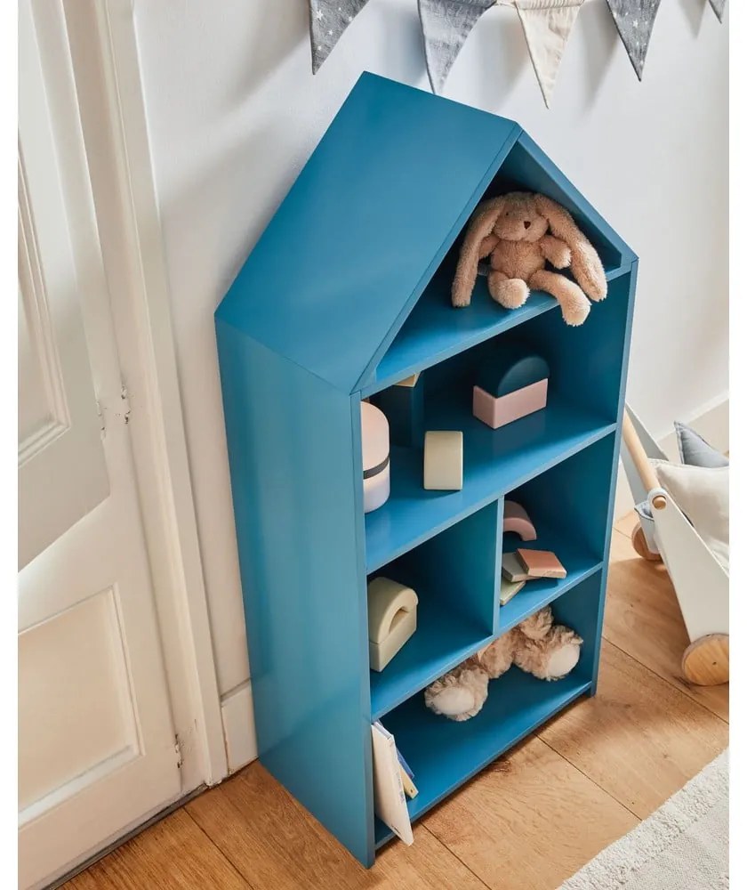 Bibliotecă pentru copii Kave Home Celeste, 50 x 105 cm, albastru