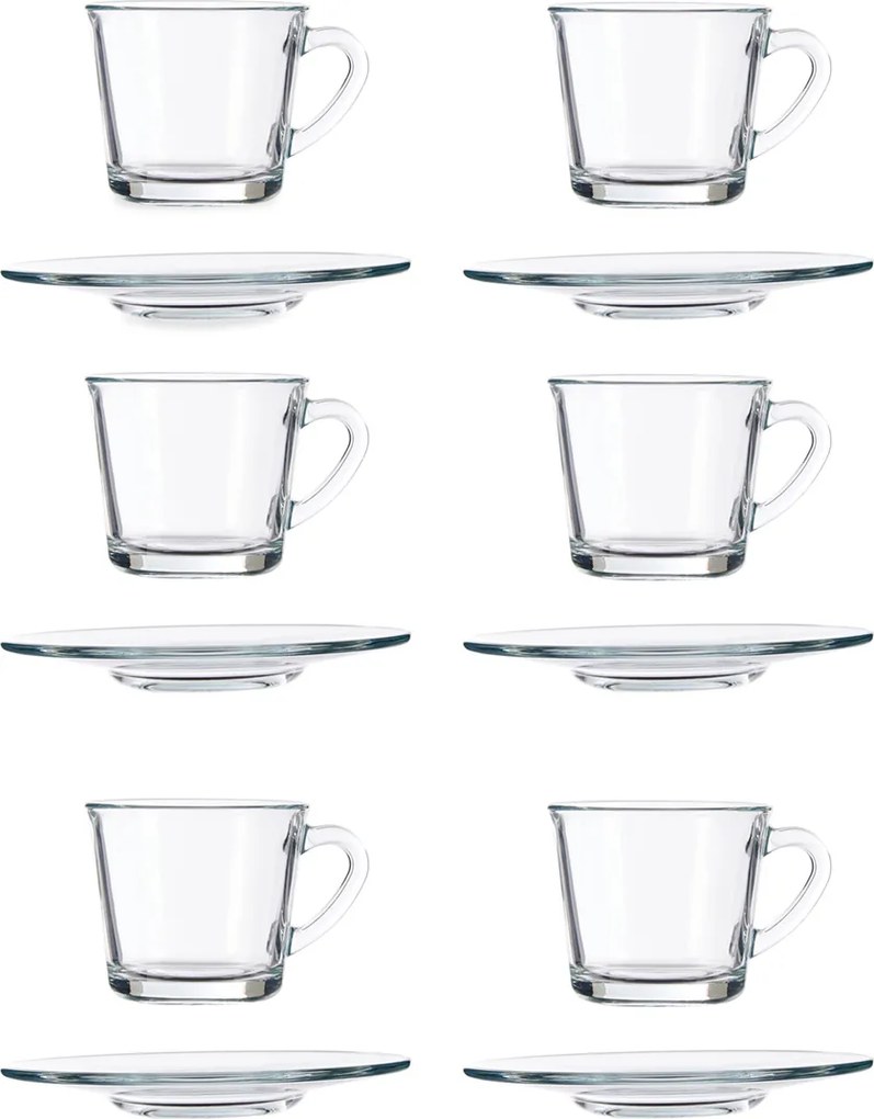 Serviciu de cafea din sticla transparenta, 190 ml