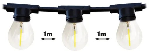 Lanț decorativ de exterior MIMOSA 10xE27/1,3W/230V IP44 10 m