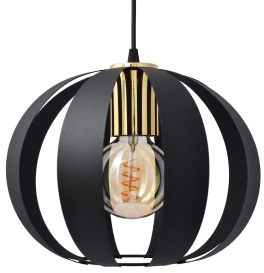 Lustră pe cablu NEWTON 1xE27/15W/230V neagră/aurie