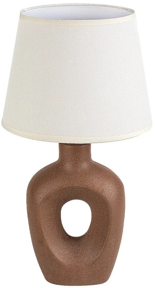 Lampa de masa ceramica maro abajur bej Madelor
