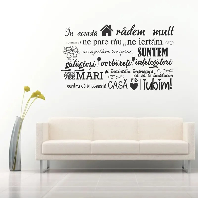 Sticker perete Regulile Casei Noastre