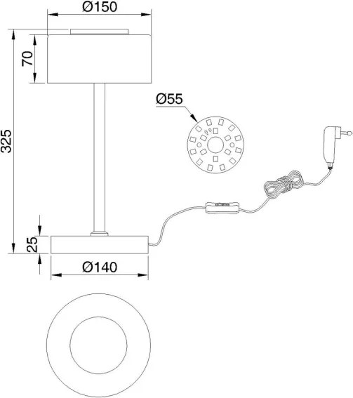 Globo 16024T - Lampă de birou LED BELINDA, 6W, 230V