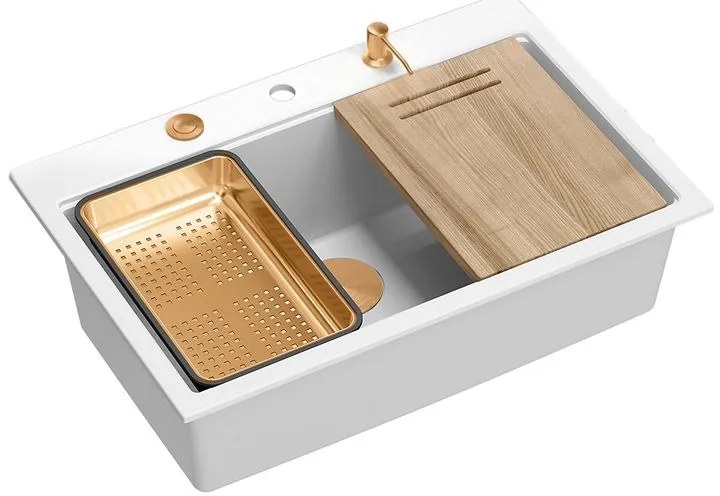 Chiuveta din granit MARC 110 WORKSTATION alb