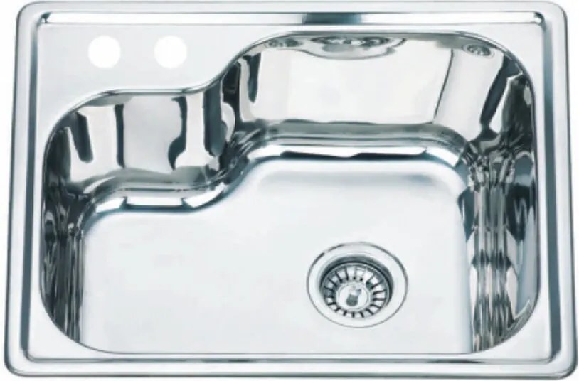 Chiuveta inox Inter Ceramic Alpaca cu o cuva fara picurator finisaj inox lucios 56.5x45 cm