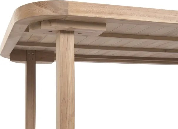 Masă dining pentru exterior din lemn de tec 180 cm finisaj natural, „Malindi”