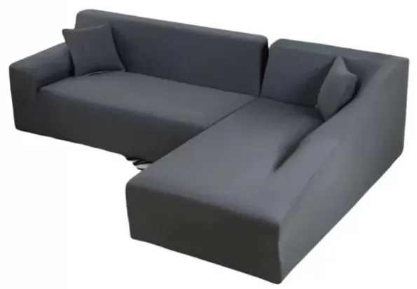Set 2 huse elastice moderne pentru coltar, marime: M+L, gri inchis, HES-33