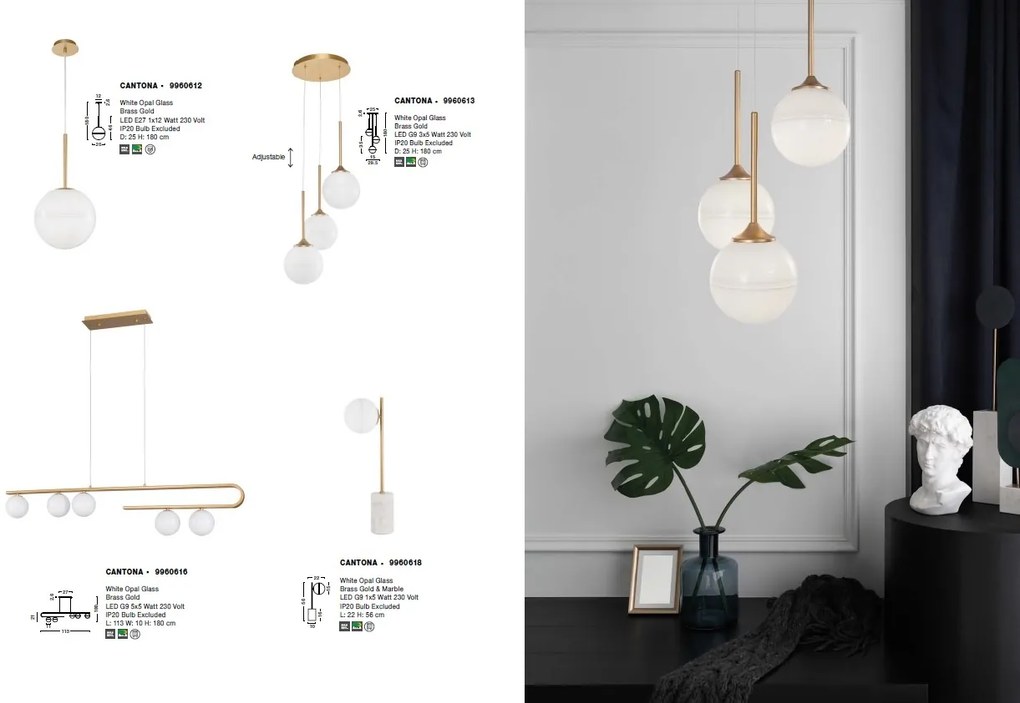 Lustra cu 3 pendule design modern CANTONA NVL-9960613