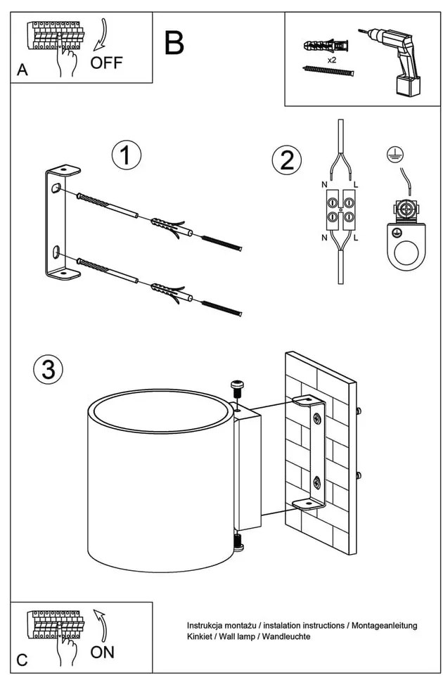 Aplică Sollux Roda, negru
