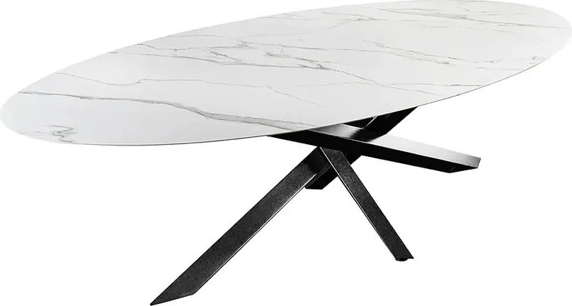 Masa ovala SCULPTURE 280cm ceramica alba