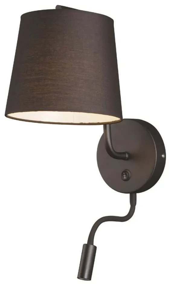Aplica perete moderna cu reader LED CHICAGO neagra W0197 MX