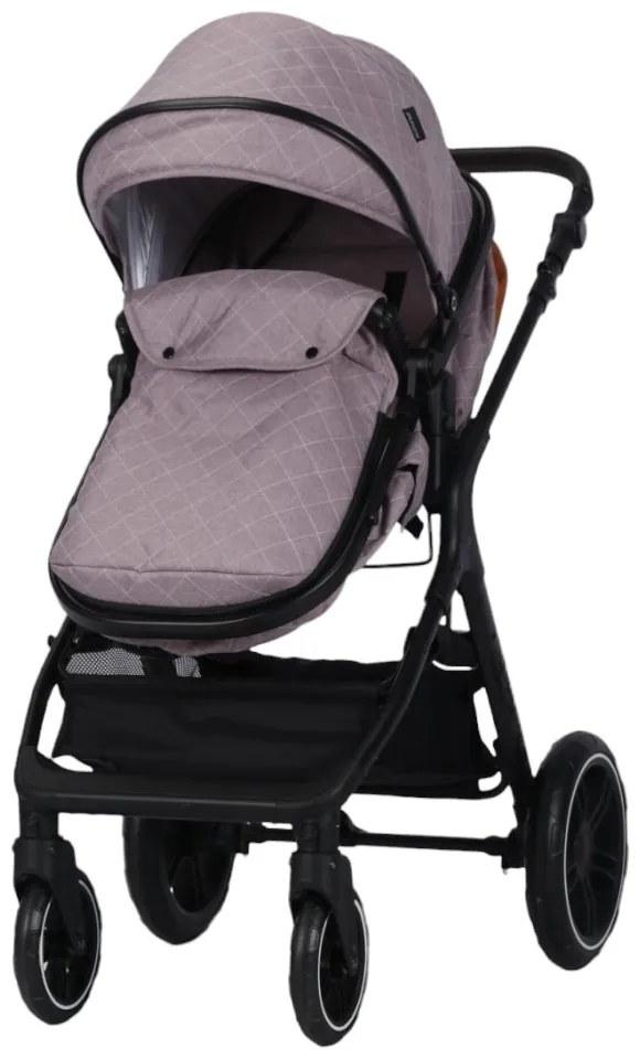 Carucior nou nascuti 2 in 1 NOVOKIDS™ X1000 series, Cu geanta bebe, Cadru Aluminiu, Amortizoare, Roti din cauciuc plin AVE, Landou, Spatar reglabil 3