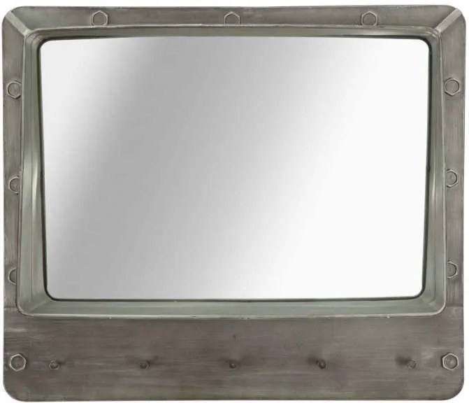 Oglindă de perete Bolt, 60x70x19.5 cm, metal/ sticla, gri