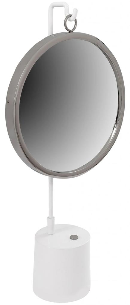 Oglinda rotunda argintiu/alb elegance 13x30x65 cm