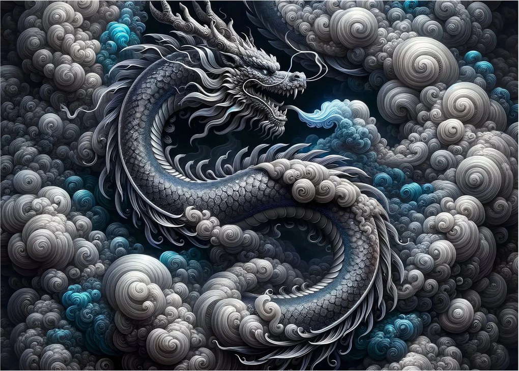 Tablou – Dragon în fum (70x50 cm)