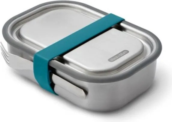 Cutie pentru pranz Black+Blum BAM-SS-L005, 1 l, Dreptunghiulara, Potrivita pentru cuptor, Fara BPA, Otel inoxidabil, Inox/Albastru