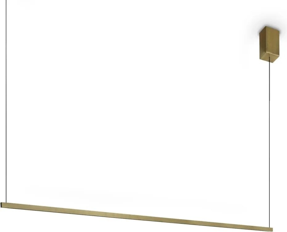 Lustra LED suspendata minimalista ESSENCE SP SQUARE OTTONE 3000K