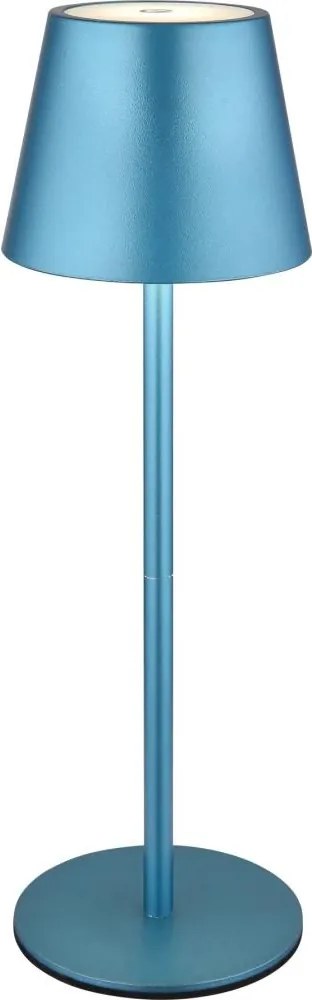 Globo 58488BL-LED Lampă de masă VANNIE, reîncărcabilă, cu control tactil și reglare a luminozității, pentru exterior 3W/5V IP54 1800mAh albastră