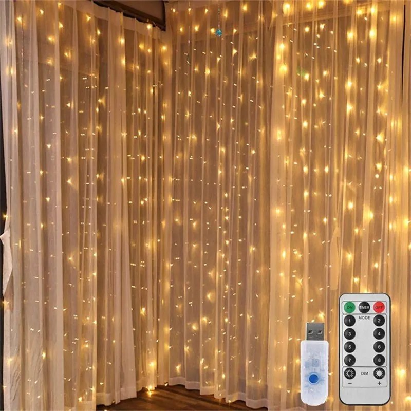 Draperie luminoasa LED STAR RAIN 3x3 m, alb cald