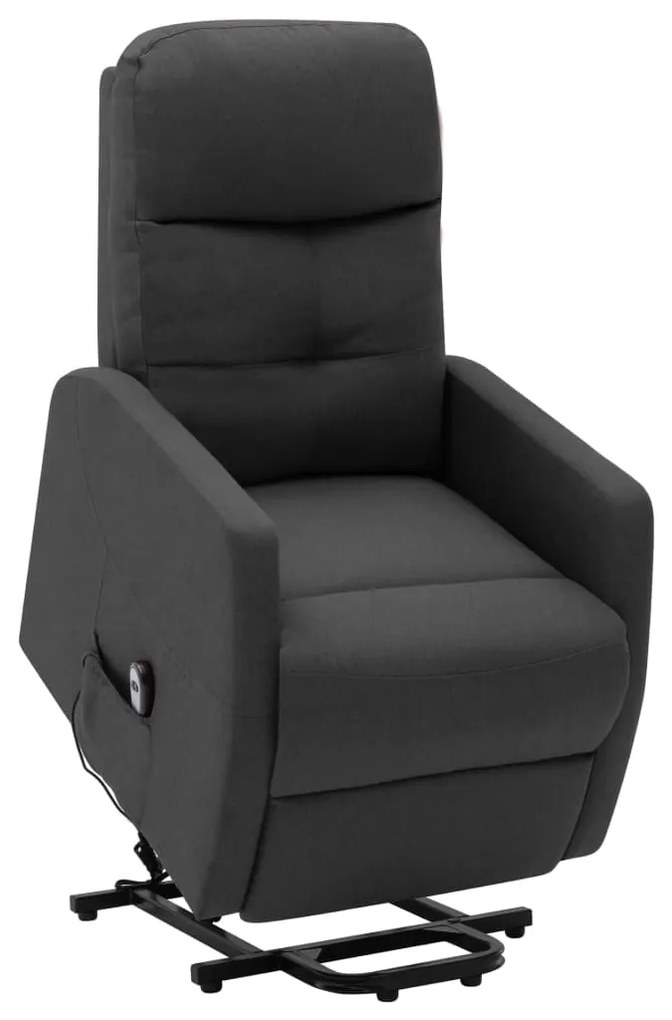 321333 vidaXL Fotoliu rabatabil cu ridicare pe verticală, gri închis, textil