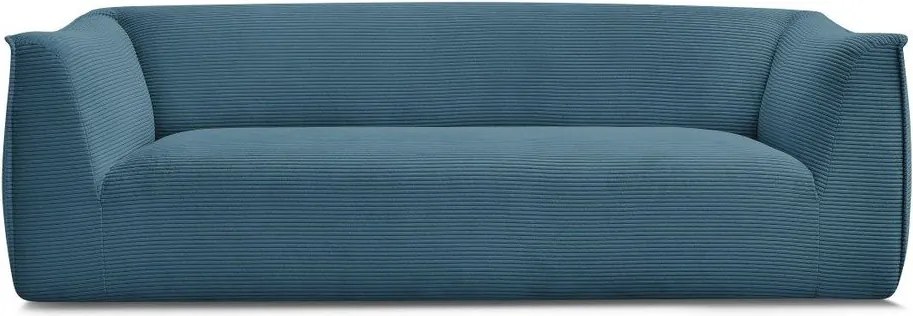 Canapea albastră cu tapițerie din catifea reiată 242 cm Giorgia – Bobochic Paris