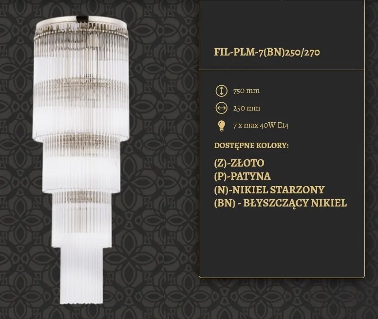 Lustra design LUX diametru 25cm din alama decorata cu sticla Filago
