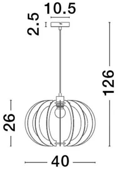 Pendul design modern OTTOLINE alb, natural