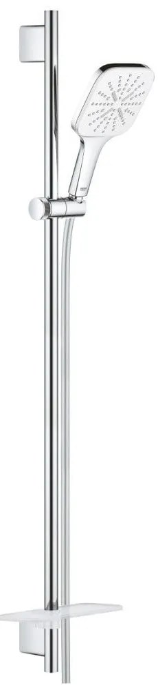 Grohe Rainshower SmartActive 130 Cube Set dus cu bara 90 cm si savoniera, crom alb (moon white)