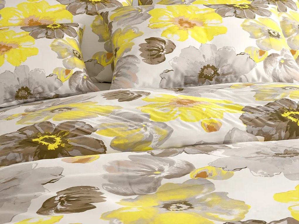 Lenjerie de pat din microfibra FEONELLE galben-gri Dimensiune lenjerie de pat: 70 x 90 cm | 140 x 220 cm