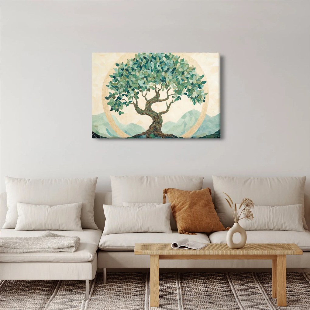 Tablou – Mozaic elegant cu arbore (90x60 cm)