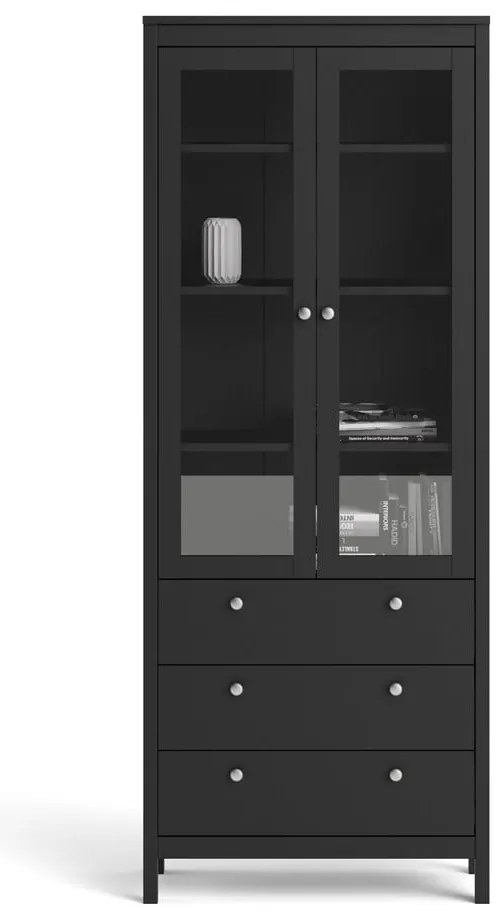 Vitrină neagră 78x199 cm Madrid – Tvilum