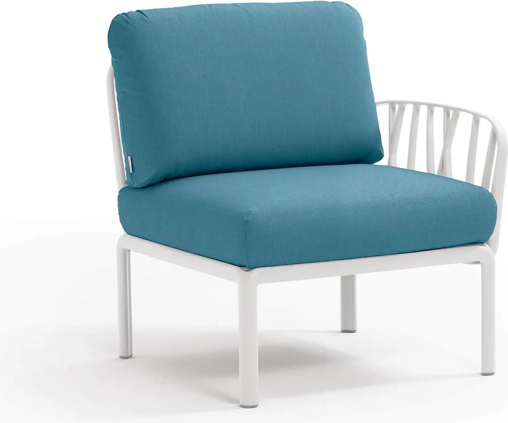 Fotoliu de Exterior cu o Cotiera Nardi - Komodo Elemento Terminale DX/SX - Bianco adriatic Sunbrella®