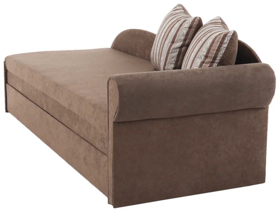 Divan extensibil, maro/cu perne modelate, dreapta, AGA D