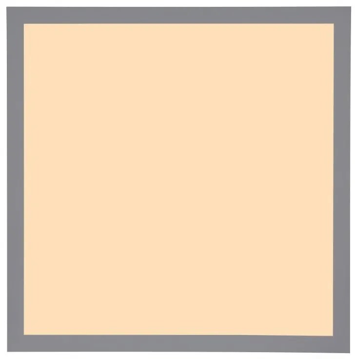 Plafoniera LED aluminiu argintiu, MDF gri DORO 30x30cm