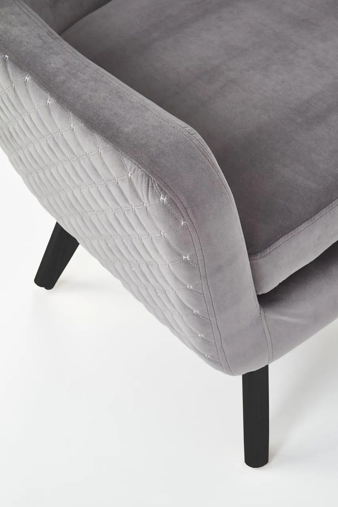 Fotoliu tapitat Marvel Velvet gri – H103 cm